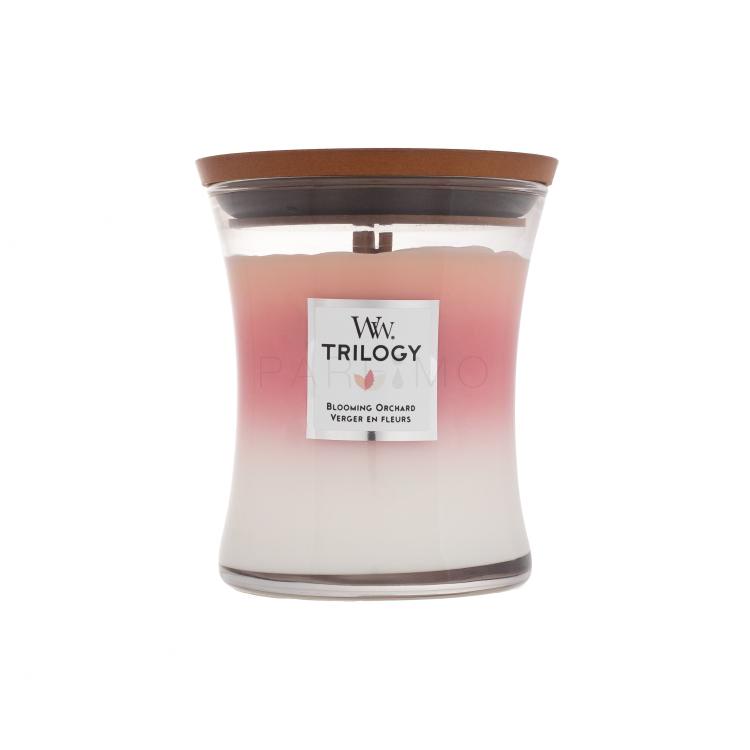 WoodWick Trilogy Blooming Orchard Dišeča svečka 275 g