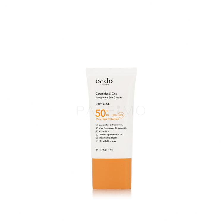 Ondo Beauty 36.5 CHOK-CHOK Ceramides &amp; Cica Protective Sun Cream SPF50+ Zaščita pred soncem za obraz 50 ml