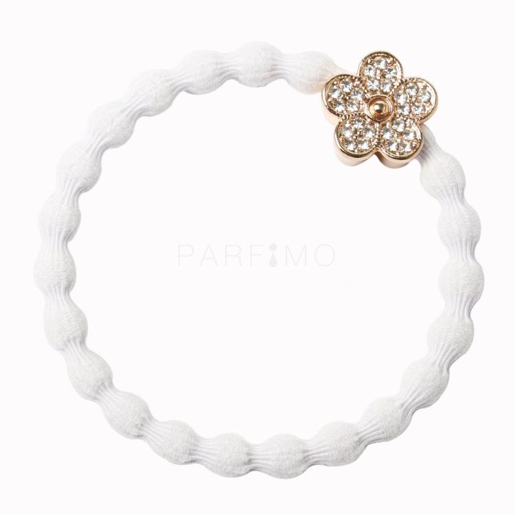 By Eloise London Bling Charms Daisy Flower Elastika za lase za ženske 1 kos Odtenek White
