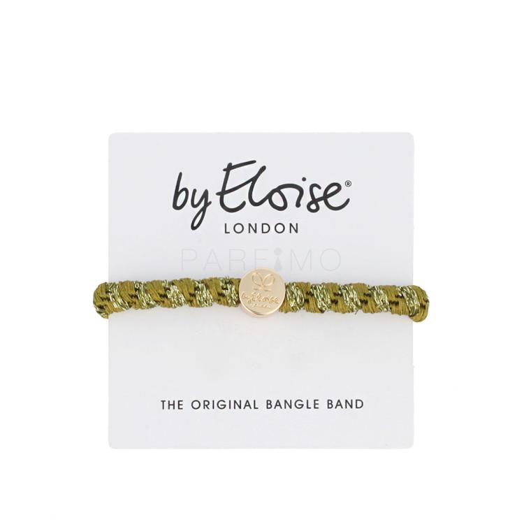 By Eloise London Woven Gold Circle Elastika za lase za ženske 1 kos Odtenek Olive Green