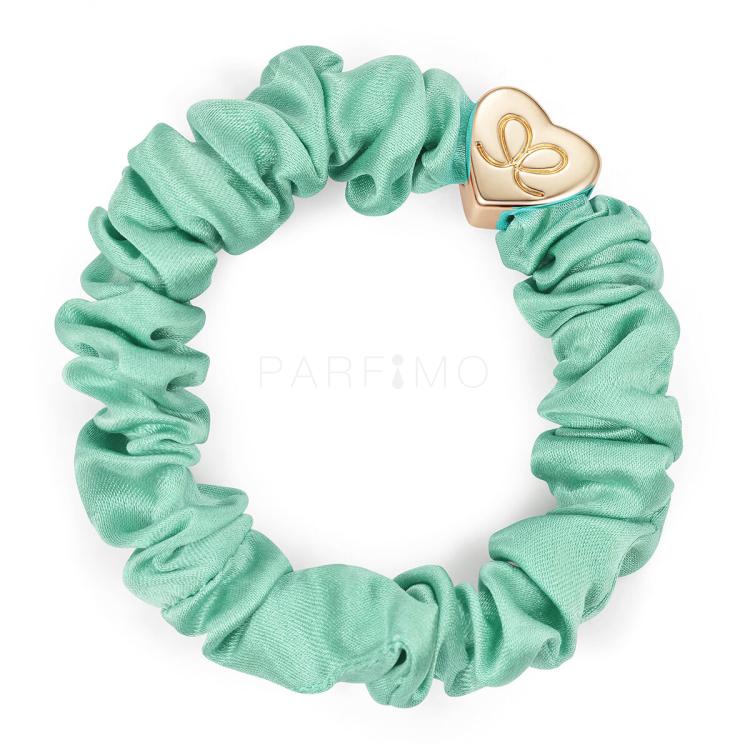 By Eloise London Silk Scrunchie Gold Heart Elastika za lase za ženske 1 kos Odtenek Mint
