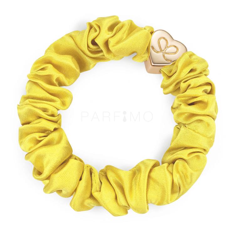 By Eloise London Silk Scrunchie Gold Heart Elastika za lase za ženske 1 kos Odtenek Mellow Yellow