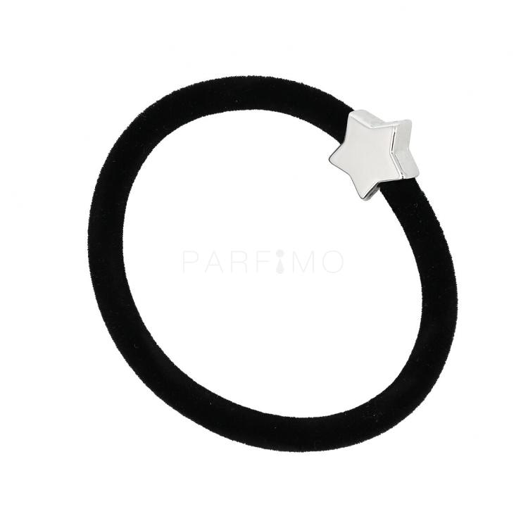 By Eloise London Velvet Silver Star Elastika za lase 1 kos Odtenek Black