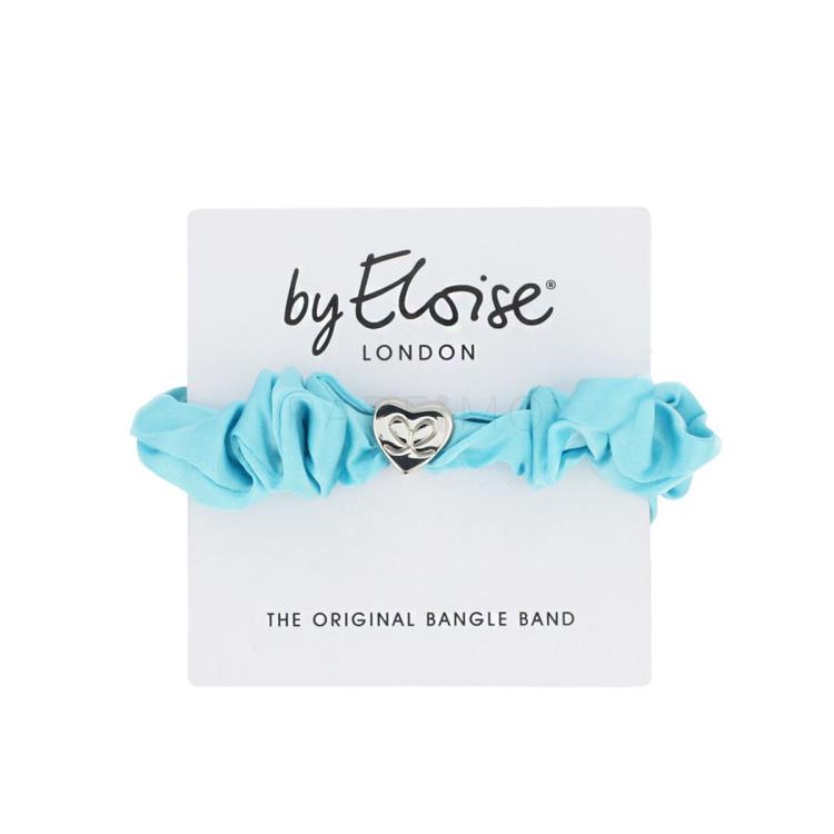 By Eloise London Silk Scrunchie Silver Heart Elastika za lase za ženske 1 kos Odtenek Turquoise