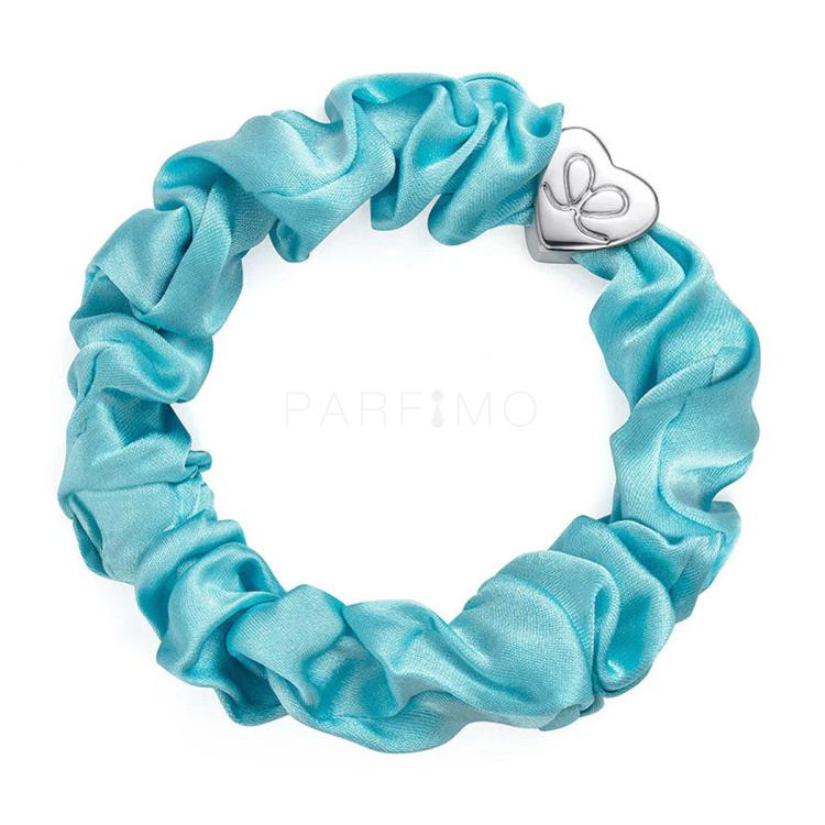 By Eloise London Silk Scrunchie Silver Heart Elastika za lase za ženske 1 kos Odtenek Turquoise