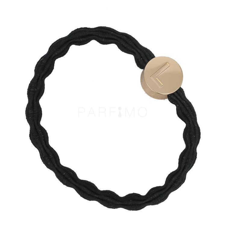 By Eloise London Letter Charms Gold Elastika za lase 1 kos Odtenek L Black