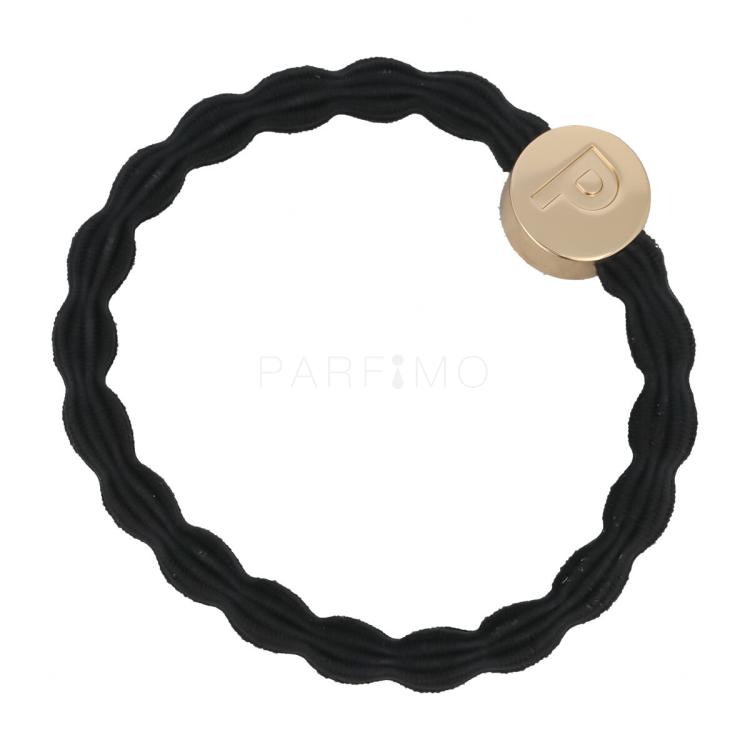 By Eloise London Letter Charms Gold Elastika za lase 1 kos Odtenek P Black