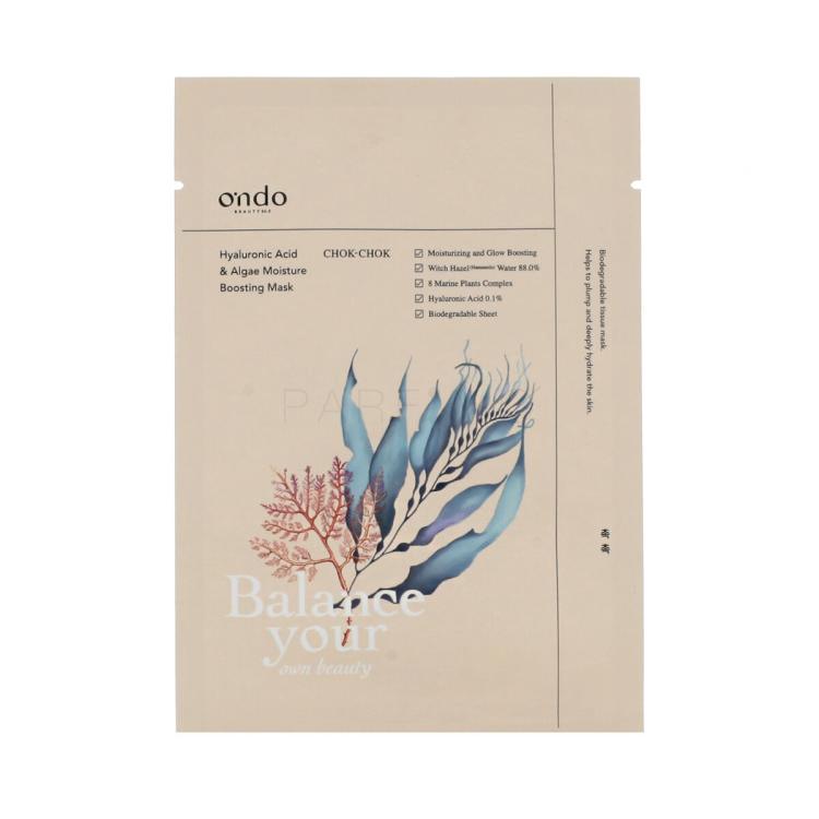 Ondo Beauty 36.5 CHOK-CHOK Hyaluronic Acid &amp; Algae Moisture Boosting Mask Maska za obraz 25 g