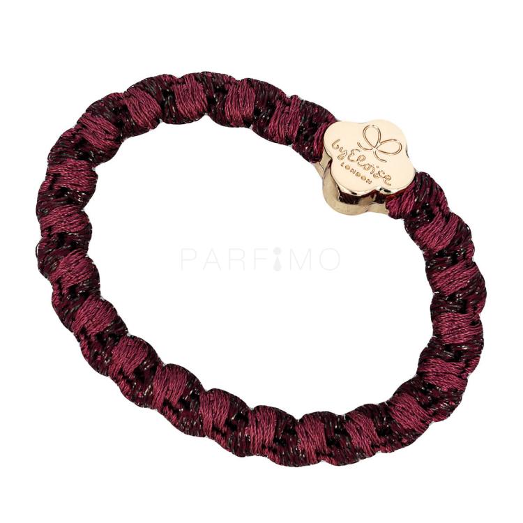 By Eloise London Woven Gold Quatrefoil Elastika za lase za ženske 1 kos Odtenek Plum
