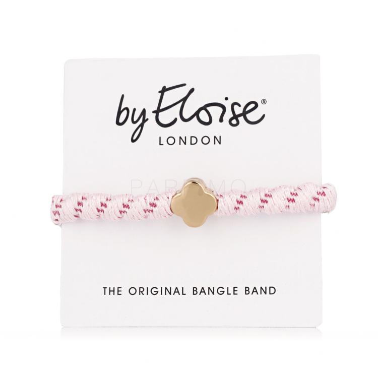 By Eloise London Woven Gold Quatrefoil Elastika za lase za ženske 1 kos Odtenek Soft Pink