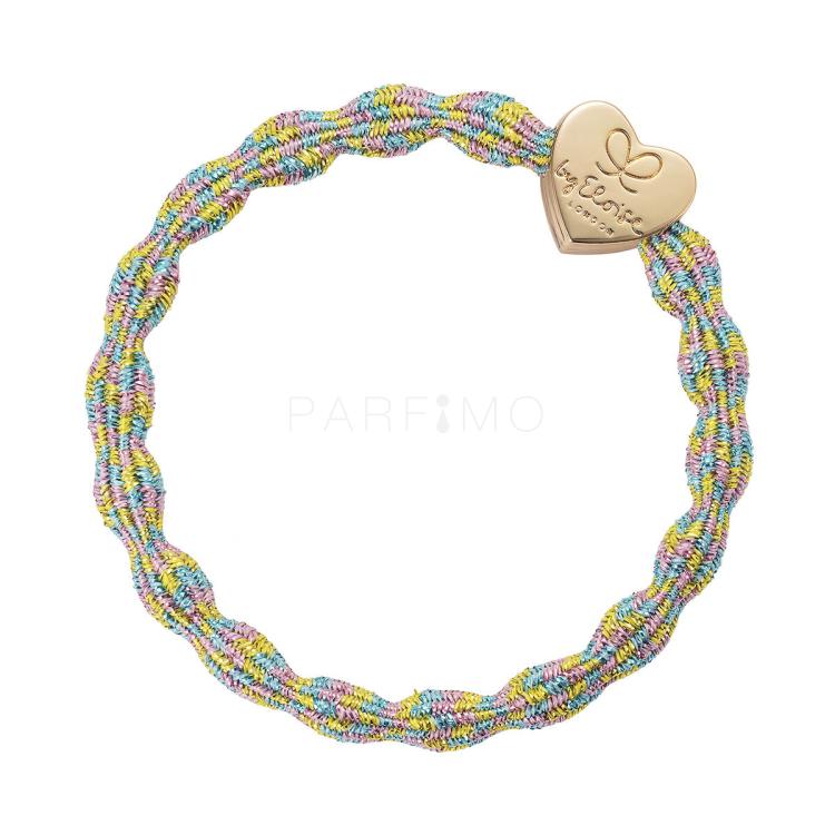 By Eloise London Metallic Gold Heart Elastika za lase za ženske 1 kos Odtenek Candy