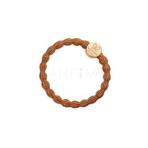 By Eloise London Metallic Gold Circle Elastika za lase za ženske 1 kos Odtenek Amber