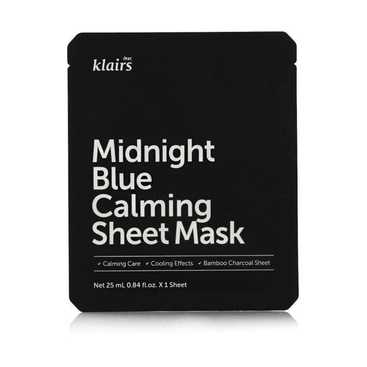Dear, Klairs Midnight Blue Calming Sheet Mask Maska za obraz 25 ml
