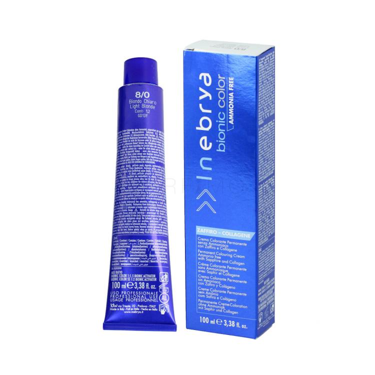Inebrya Bionic Color Barva za lase 100 ml Odtenek 8/0 Light Blonde