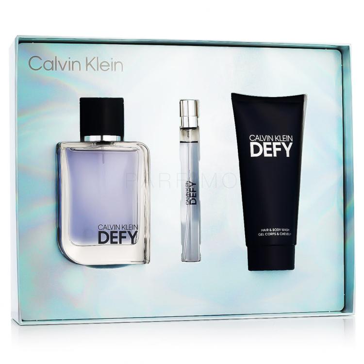 Calvin Klein Defy Darilni set toaletna voda 100 ml + gel za prhanje 100 ml + toaletna voda 10 ml