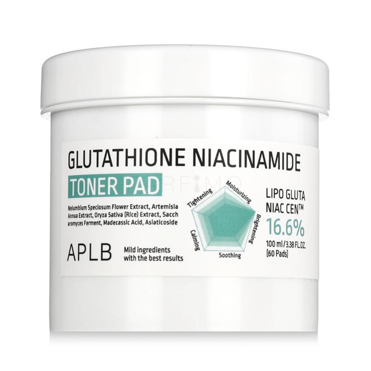 APLB Glutathione Niacinamide Toner Pad Losjon in sprej za obraz 60 kos