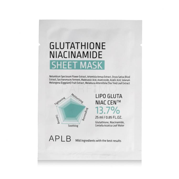 APLB Glutathione Niacinamide Sheet Mask Maska za obraz 25 ml