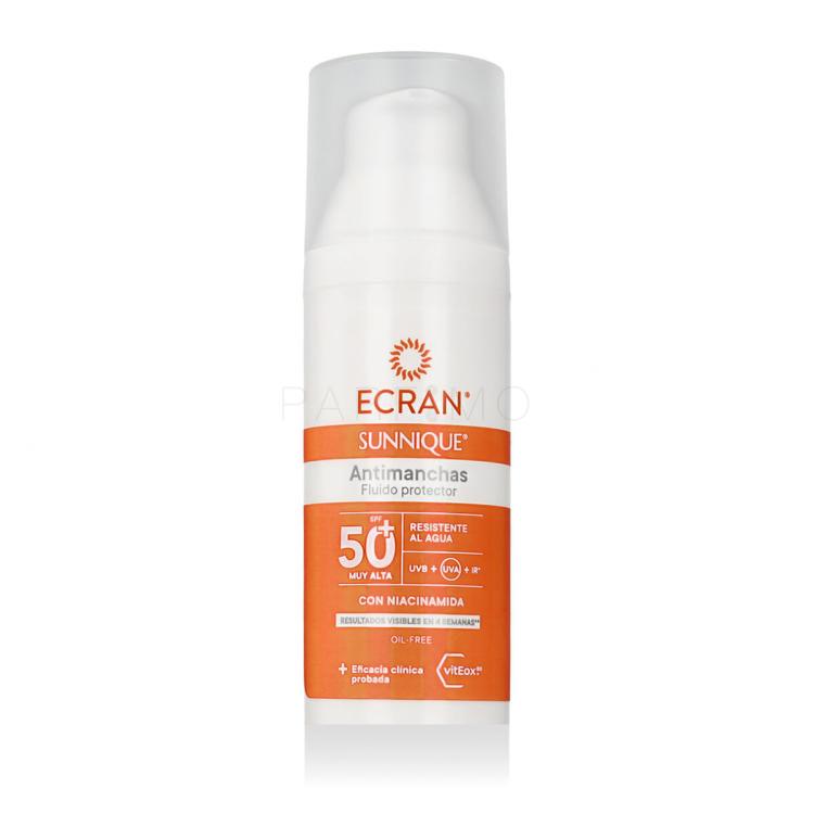 Ecran Sunnique Anti-Dark Spots Protective Fluid SPF50+ Zaščita pred soncem za obraz 50 ml