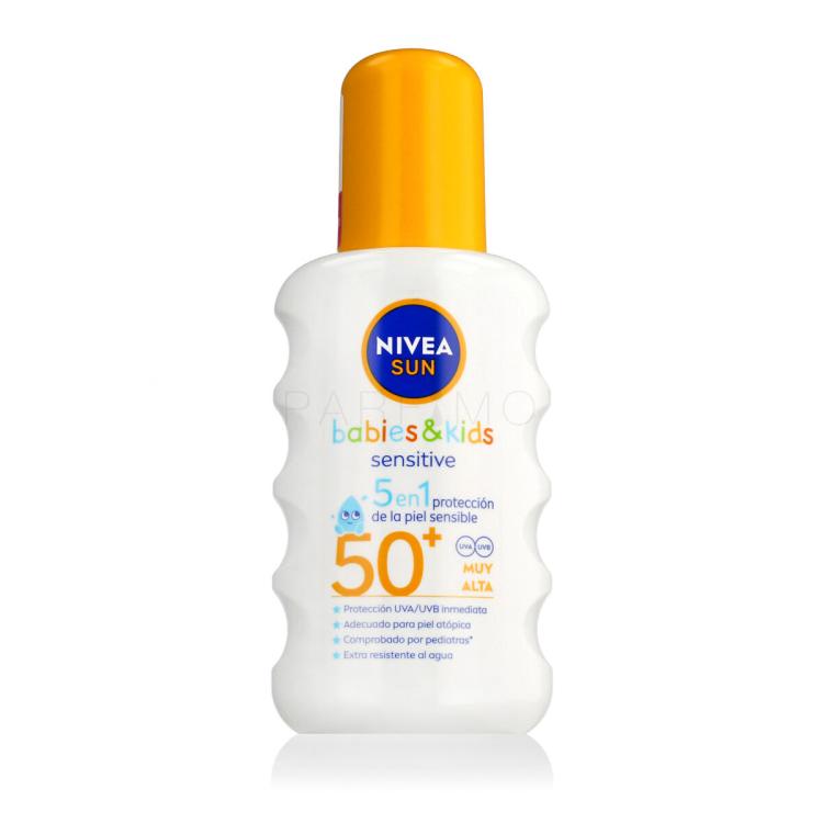 Nivea Sun Babies &amp; Kids Sensitive Protect Spray SPF50+ Zaščita pred soncem za telo za otroke 200 ml