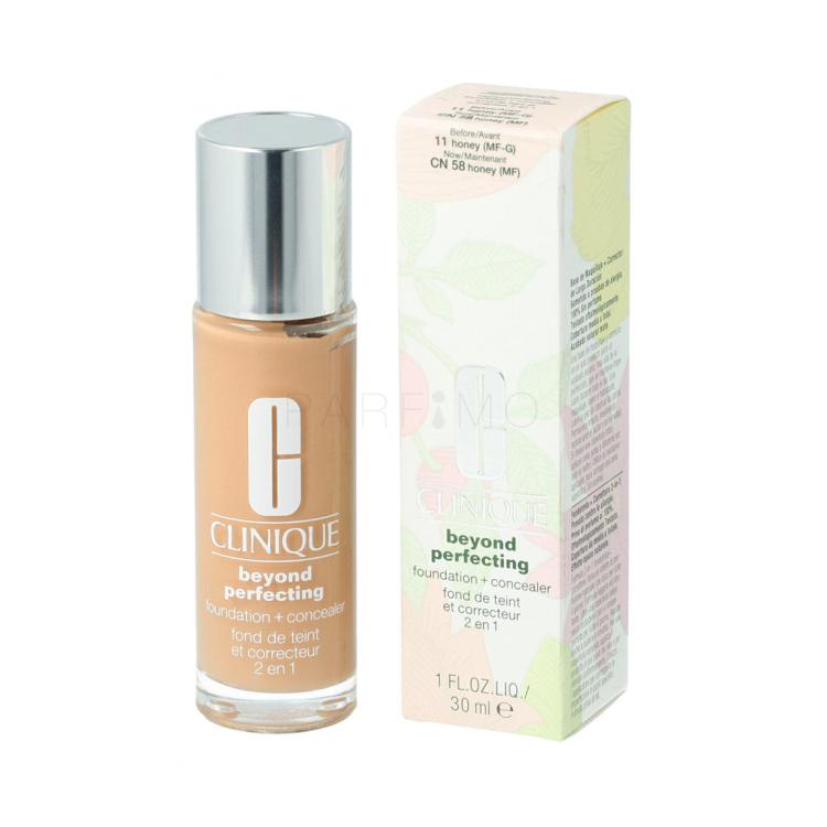 Clinique Beyond Perfecting Foundation + Concealer Puder za ženske 30 ml Odtenek 11 Honey MF-G