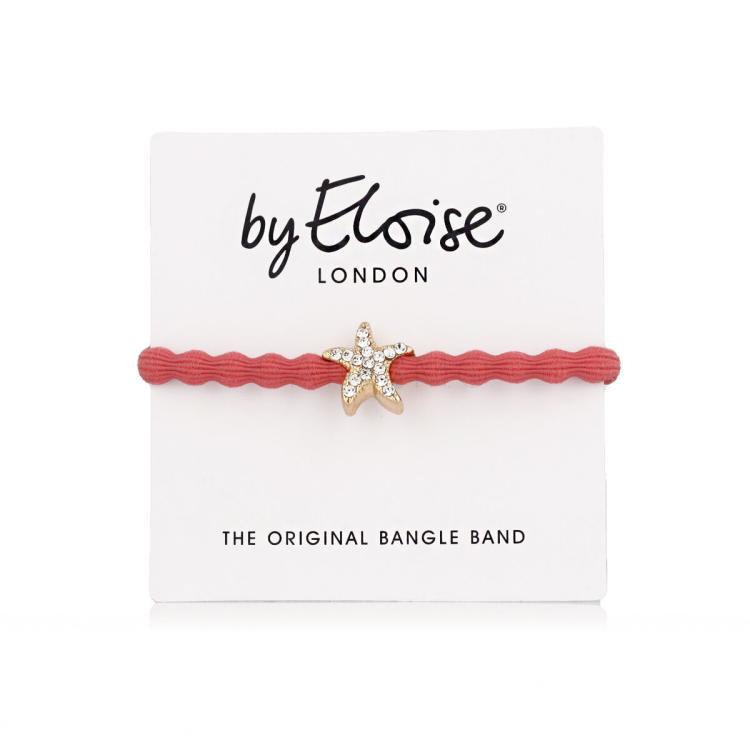 By Eloise London Bling Charms Starfish Elastika za lase za ženske 1 kos Odtenek Coral