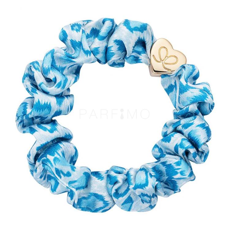 By Eloise London Silk Scrunchie Gold Heart Elastika za lase za ženske 1 kos Odtenek Blue Leopard