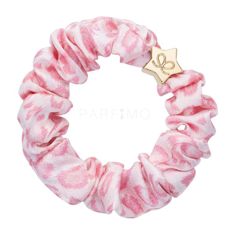 By Eloise London Silk Scrunchie Gold Star Elastika za lase za ženske 1 kos Odtenek Pink Leopard
