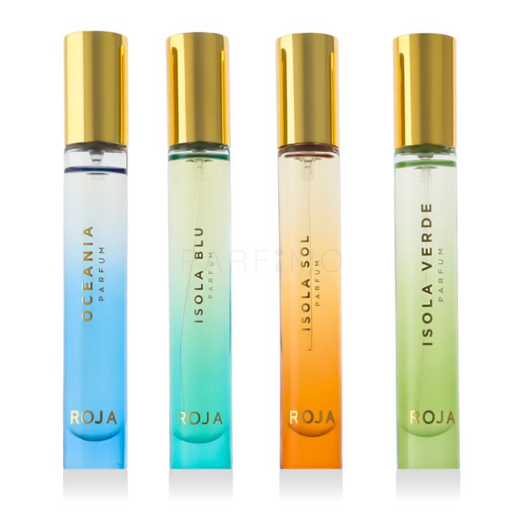 Roja Parfums Isola Travel Collection Darilni set parfum Isola Verde 10 ml + parfum Isola Blu 10 ml + parfum Isola Sol 10 ml + parfum Oceania 10 ml
