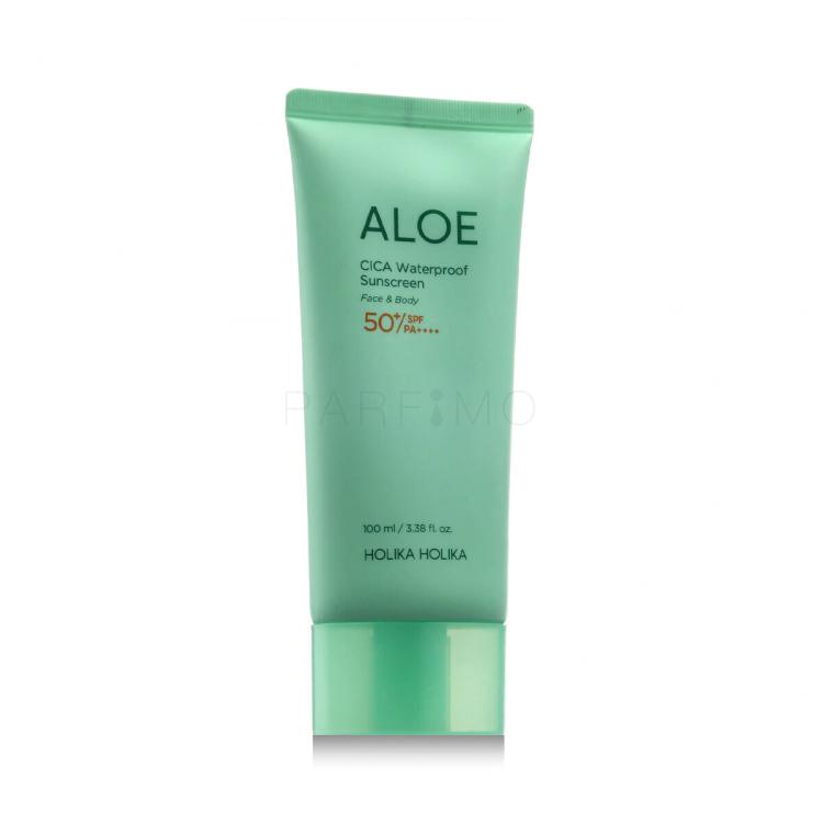 Holika Holika Aloe CICA Waterproof Sunscreen SPF50+ Zaščita pred soncem za obraz 100 ml