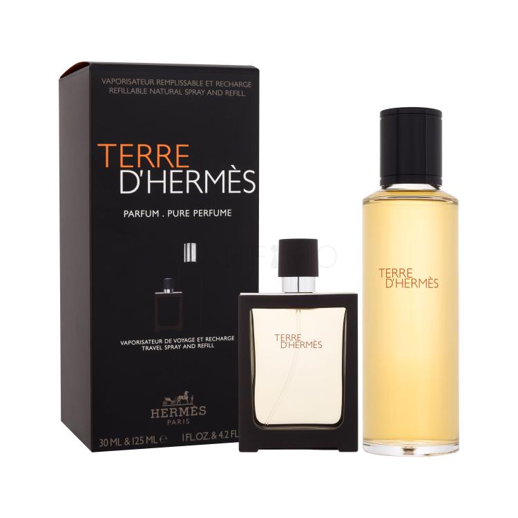 Hermes Terre d´Hermès Darilni set parfum za ponovno polnjenje 125 ml + steklenička za ponovno polnjenje parfuma 30 ml polnilo