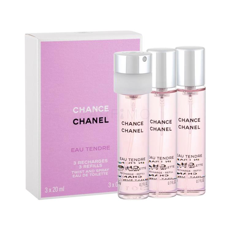 Chanel Chance Eau Tendre 3x 20 ml Toaletna voda za ženske polnilo 20 ml