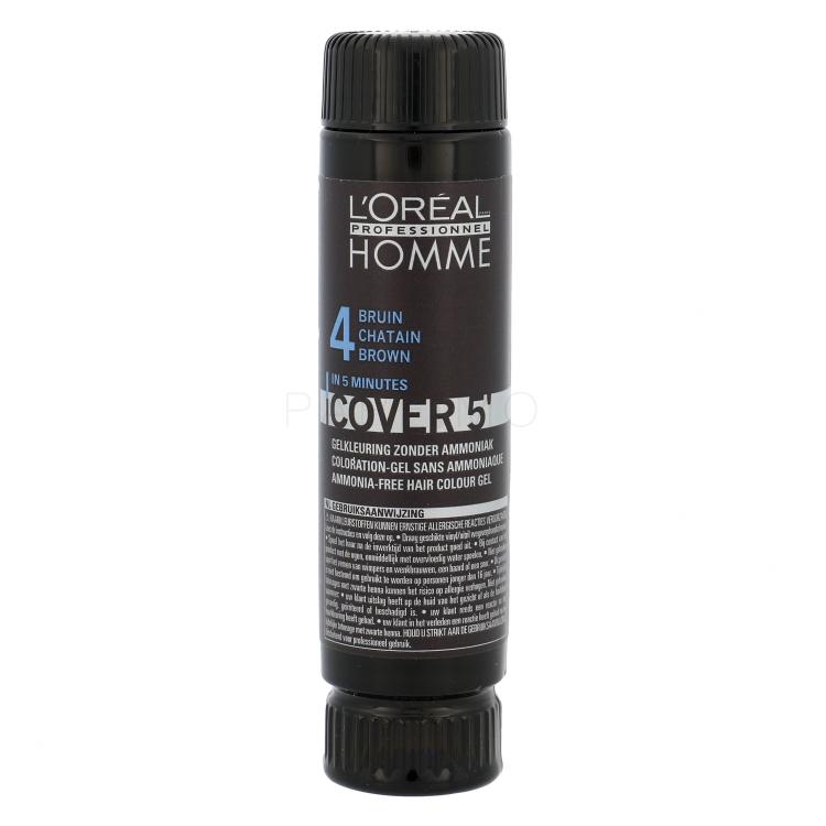 L&#039;Oréal Professionnel Homme Cover 5´ Barva za lase za moške 3x50 ml Odtenek 4 Medium Brown