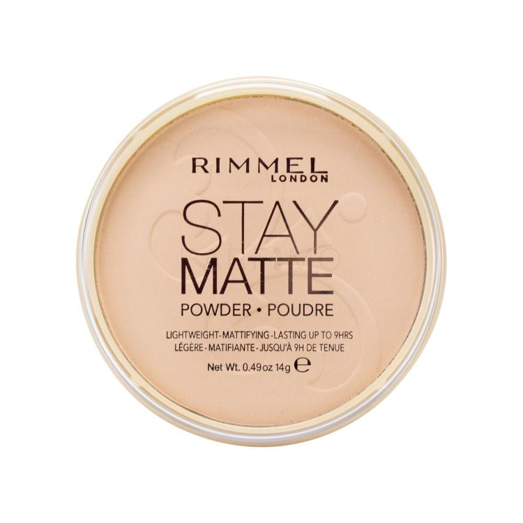 Rimmel London Stay Matte Puder v prahu za ženske 14 g Odtenek 005 Silky Beige