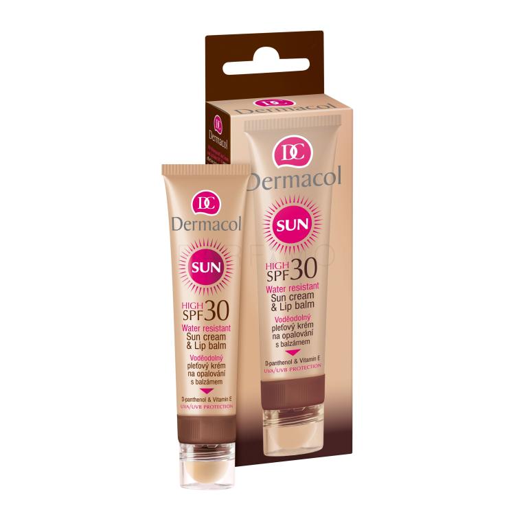 Dermacol Sun Cream &amp; Lip Balm SPF30 Zaščita pred soncem za obraz za ženske 30 ml