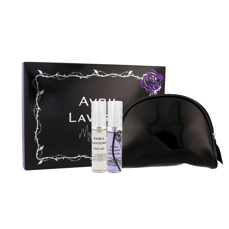 Avril Lavigne Mini Set Darilni set parfumska voda Black Star 10 ml + parfumska voda Forbidden Rose 10 ml + kozmetična torbica
