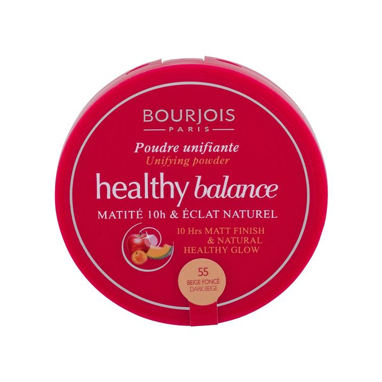 BOURJOIS Paris Healthy Balance Puder v prahu za ženske 9 g Odtenek 55 Dark Beige