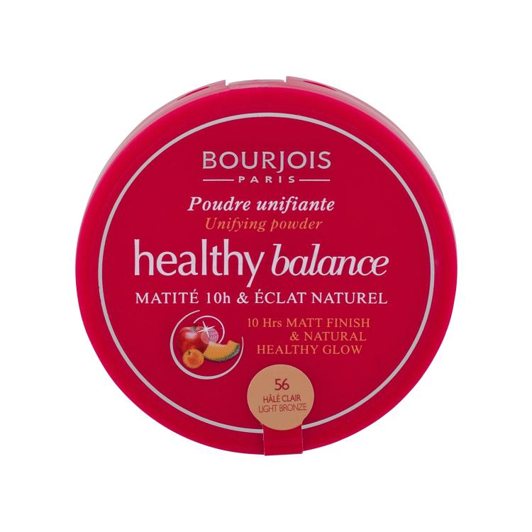 BOURJOIS Paris Healthy Balance Puder v prahu za ženske 9 g Odtenek 56 Light Bronze