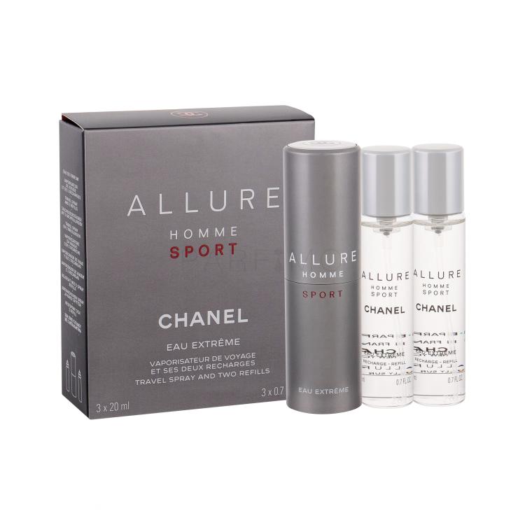 Chanel Allure Homme Sport Eau Extreme Toaletna voda za moške &quot;zasuči in razprši&quot; 3x20 ml