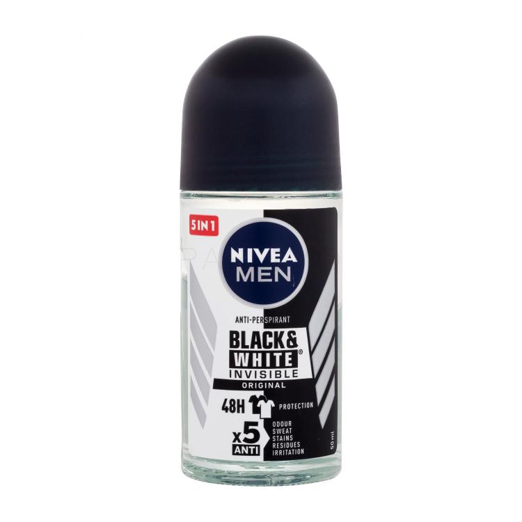 Nivea Men Invisible For Black &amp; White Original Deo Roll-On Antiperspirant za moške 50 ml