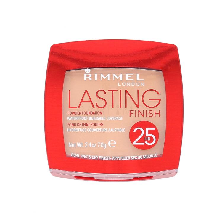 Rimmel London Lasting Finish 25hr Powder Foundation Puder za ženske 7 g Odtenek 004 Light Honey