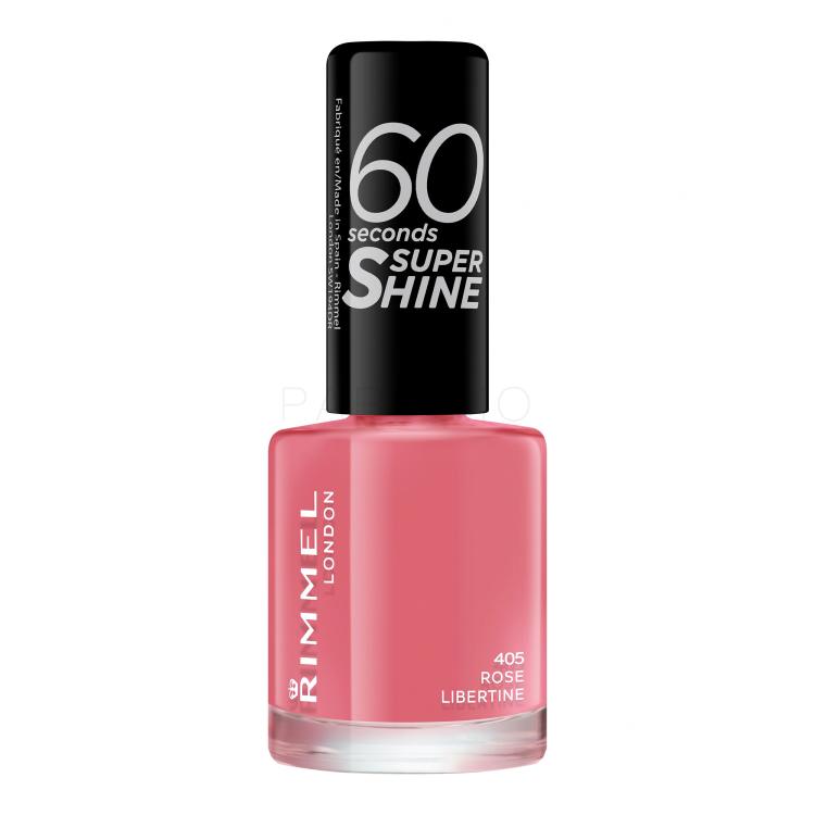 Rimmel London 60 Seconds Super Shine Lak za nohte za ženske 8 ml Odtenek 405 Rose Libertine