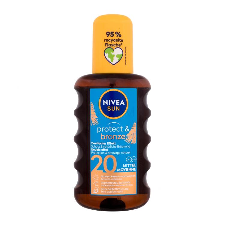 Nivea Sun Protect &amp; Bronze Oil Spray SPF20 Zaščita pred soncem za telo 200 ml