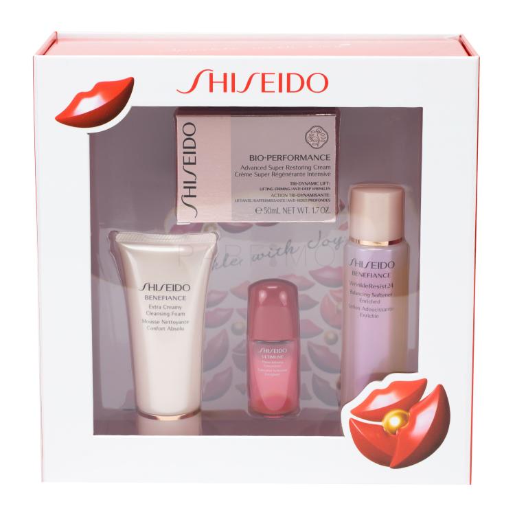 Shiseido Bio-Performance Advanced Super Restoring Darilni set dnevna krema za obraz 50 ml + Benefiance čistilna pena 50 ml + Benefiance losjon za obraz 75 ml + Ultimune serum za obraz 10 ml