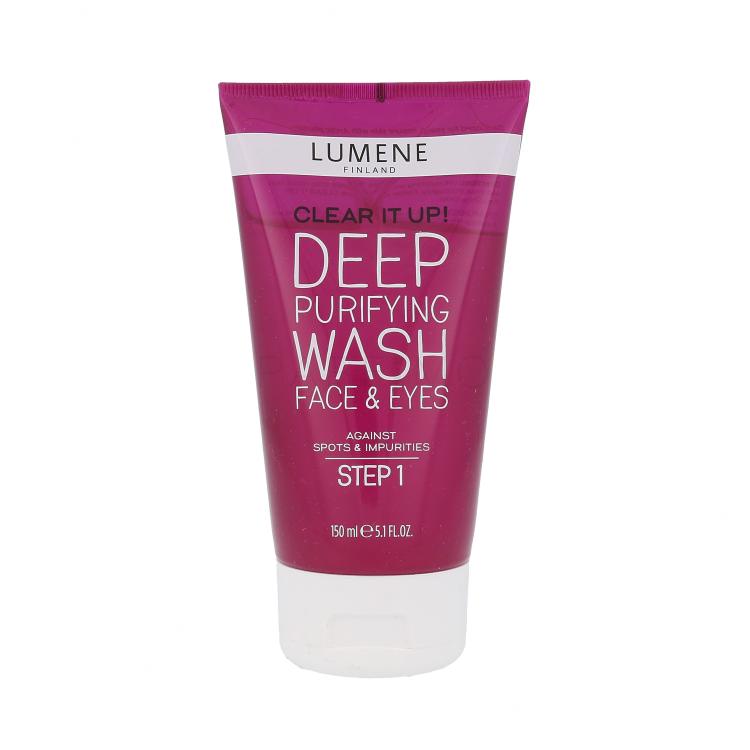 Lumene Clear It Up! Deep Purifying Wash Face &amp; Eyes Čistilni gel za ženske 150 ml