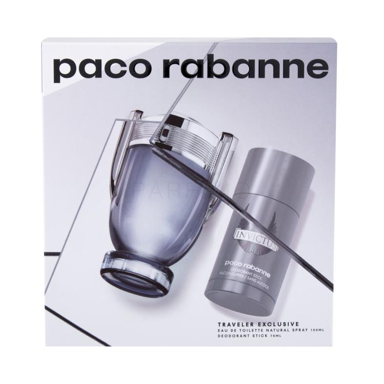Paco Rabanne Invictus Darilni set toaletna voda 100 ml + deodorant v sticku 75 ml