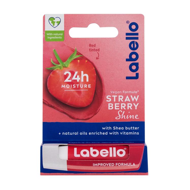 Labello Strawberry Shine 24h Moisture Lip Balm Balzam za ustnice za ženske 4,8 g