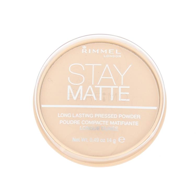 Rimmel London Stay Matte Puder v prahu za ženske 14 g Odtenek 001 Transparent poškodovana škatla