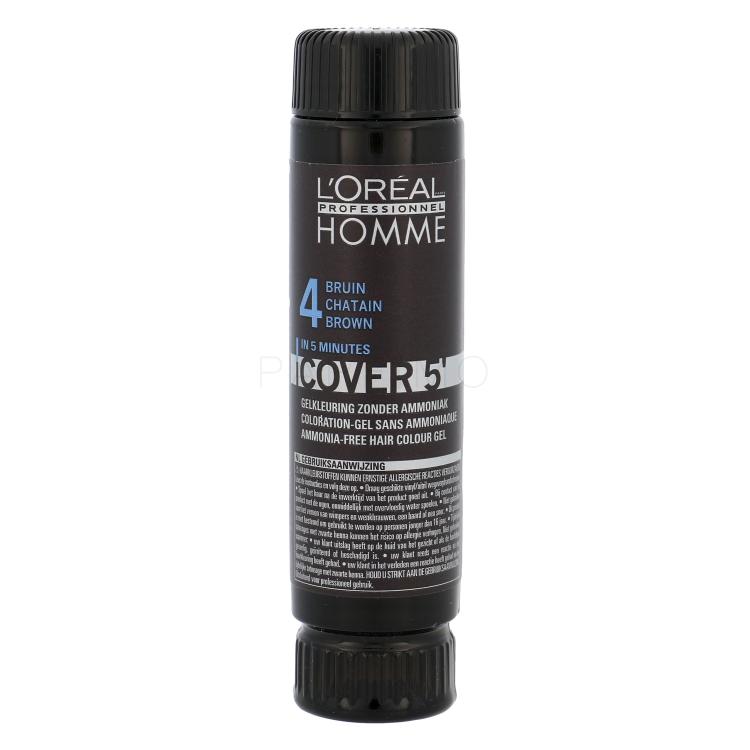 L&#039;Oréal Professionnel Homme Cover 5´ Barva za lase za moške 3x50 ml Odtenek 4 Medium Brown poškodovana škatla
