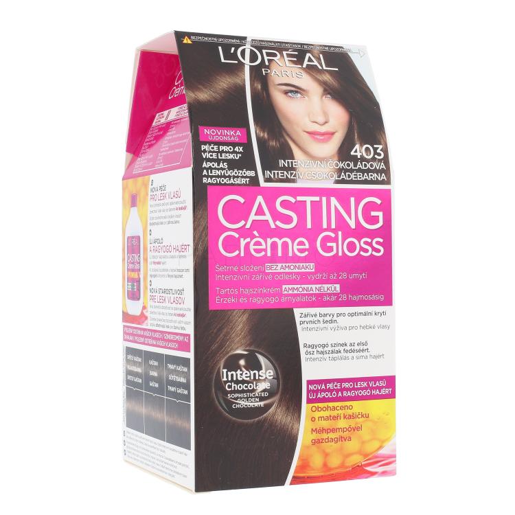 L&#039;Oréal Paris Casting Creme Gloss Barva za lase za ženske 48 ml Odtenek 403 Chocolate Fudge