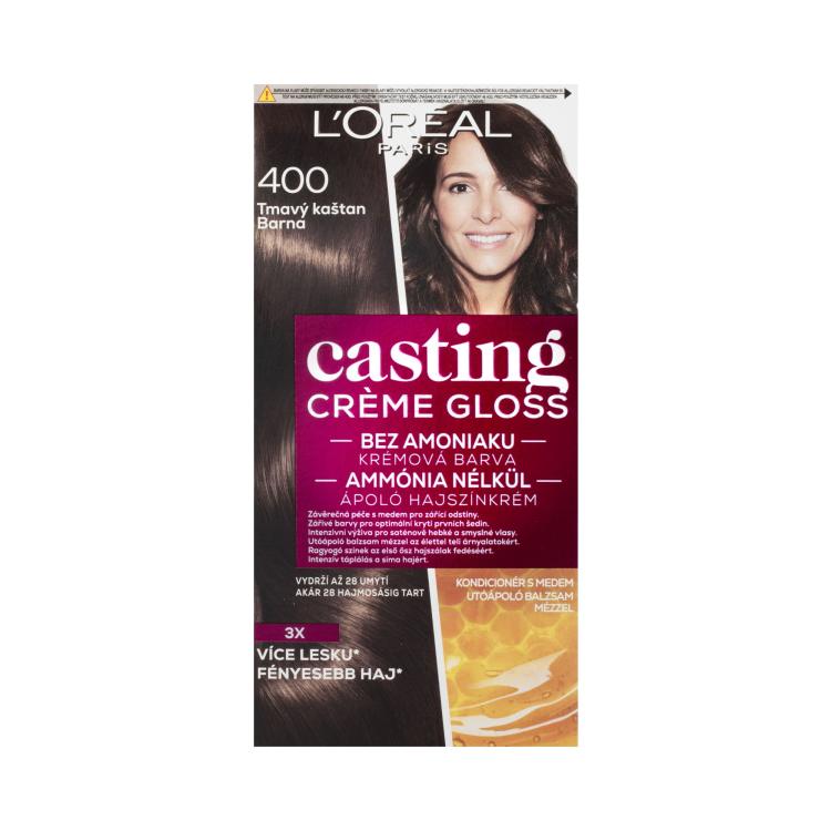 L&#039;Oréal Paris Casting Creme Gloss Barva za lase za ženske 48 ml Odtenek 400 Dark Brown